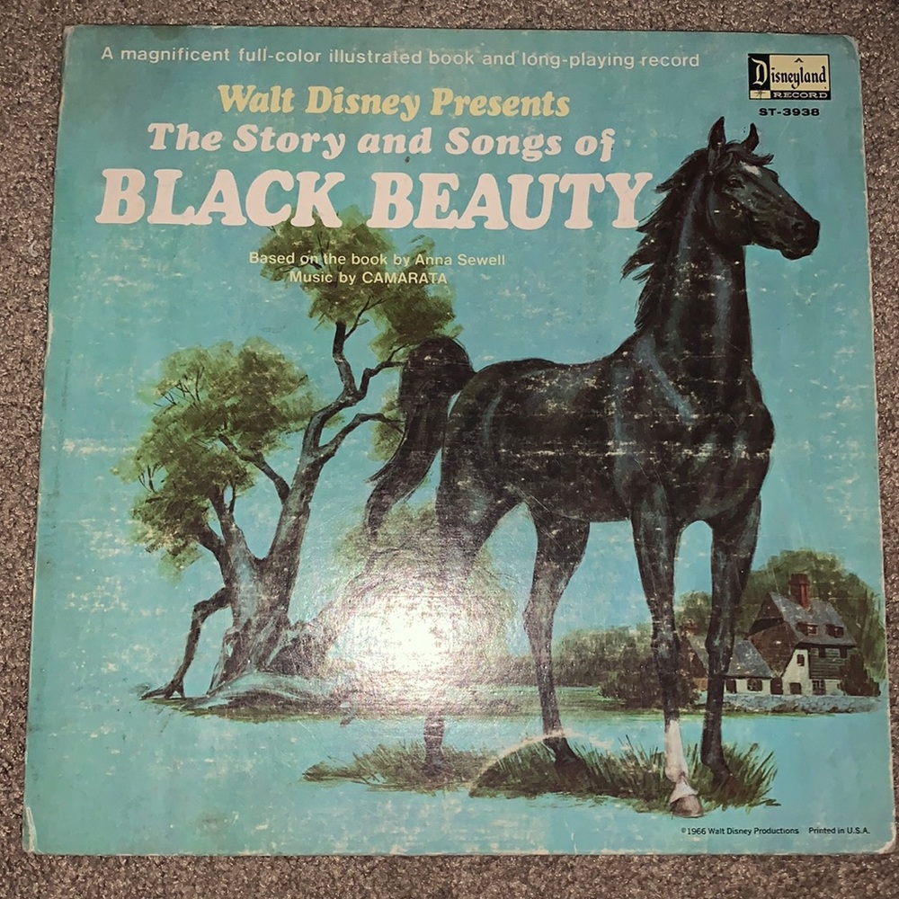 Walt Disney Presents The Story and Songs of Black Beauty Cover ONLY NO VINYL